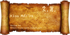 Kiss Márk névjegykártya